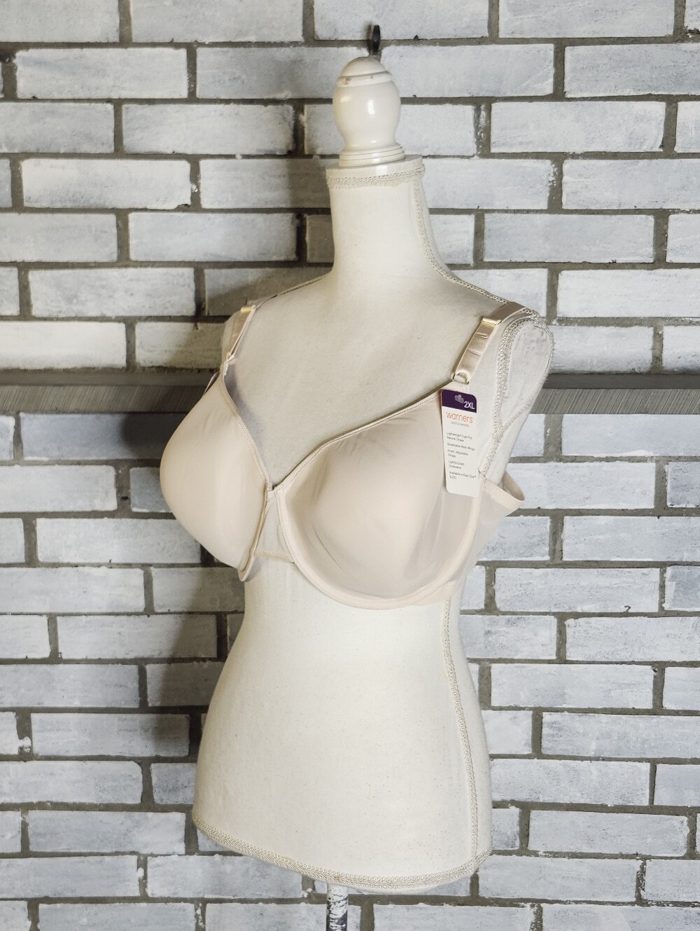 • NWT Warners Underwire Lightly Lined Bra Size 2XL Tan Beige WRW261PU01W015